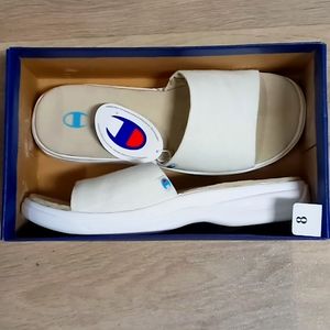 Champion white canvas sandals